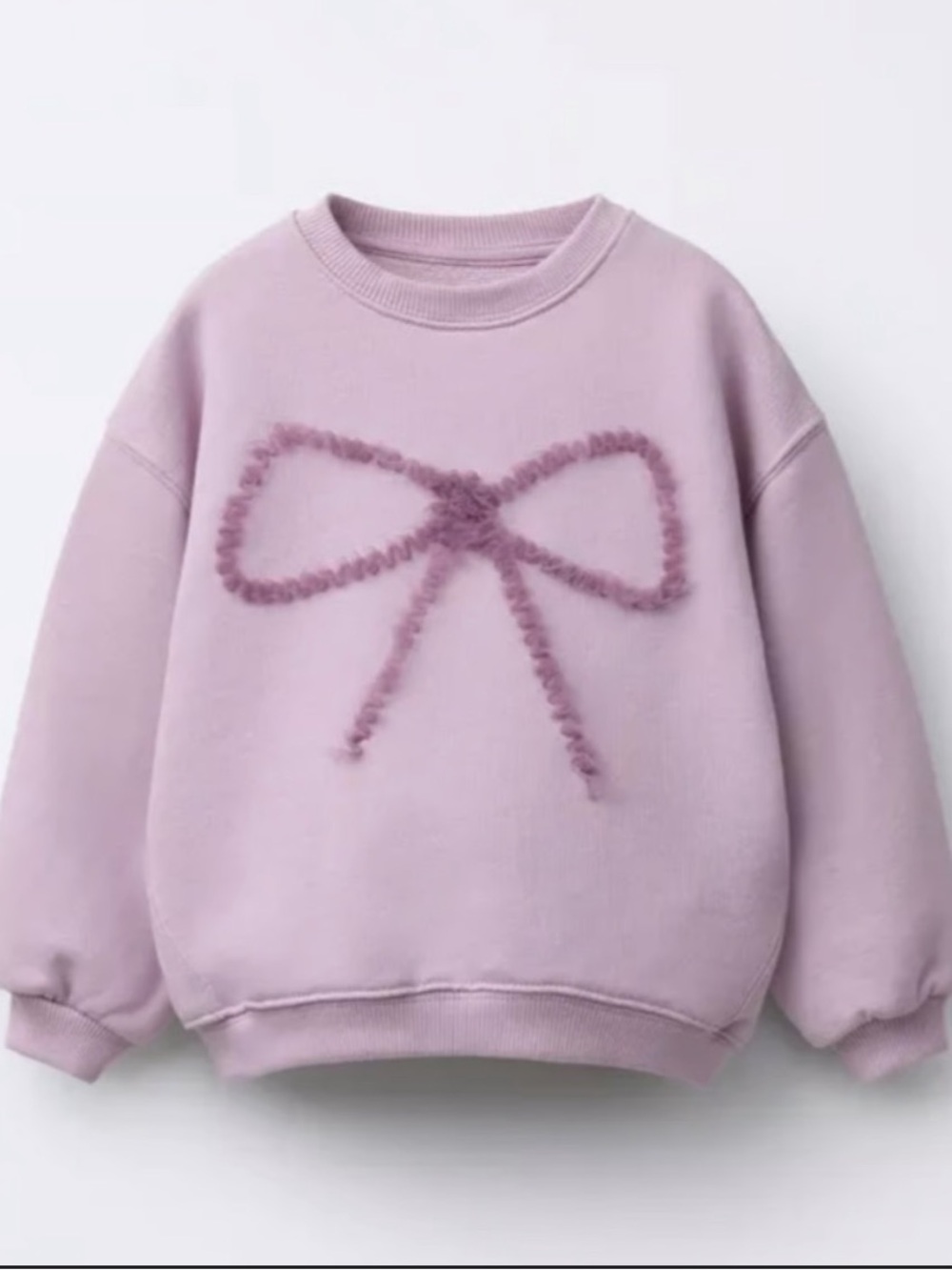 Zara Lavender Bow Crewneck Sweatshirt
